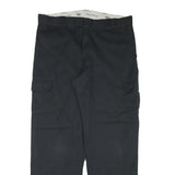 DICKIES Mens Cotton Blend Black Relaxed Straight Trousers W38 L32 Workwear Cargo