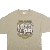 JERZEES Mens Beige Waupaca Warriors Graphic T-Shirt 2XL Short Sleeve Crew Neck
