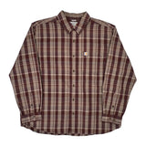 Carhartt Checked Shirt - 2XL Burgundy Cotton