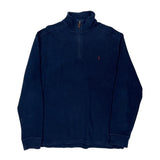 Polo By Ralph Lauren 1/4 Zip - Large Navy Cotton