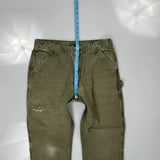 Carhartt Double Knee Carpenter Pants - 32W 29L Green Cotton