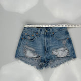 Levis Denim Shorts - 26W UK 6 Blue Cotton