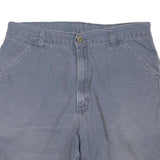 CARHARTT Mens Shorts Blue Casual Plain M W34 Cotton Blend Comfortable Relaxed