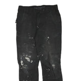 CARHARTT Mens Black Cotton Blend Regular Fit Straight Trousers W32 L31 Workwear