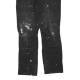 CARHARTT Mens Black Cotton Blend Regular Fit Straight Trousers W32 L31 Workwear