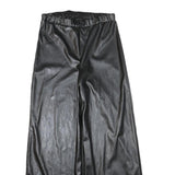 I SAW IT FIRST Womens Relaxed Black Faux Leather Wide-Leg Trousers W26 L26