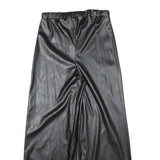 I SAW IT FIRST Womens Relaxed Black Faux Leather Wide-Leg Trousers W26 L26