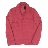 DKNY Womens Pink Quilted Zip Jacket S Polyester Lightweight Warm Outerwear