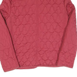DKNY Womens Pink Quilted Zip Jacket S Polyester Lightweight Warm Outerwear