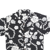 CASUAL THREADS Womens Black & White Floral Rayon Shirt L Lightweight Summer
