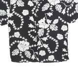 CASUAL THREADS Womens Black & White Floral Rayon Shirt L Lightweight Summer