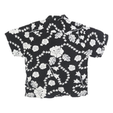 CASUAL THREADS Womens Black & White Floral Rayon Shirt L Lightweight Summer