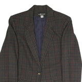 SAG HARBOUR Womens Brown Check Tailored Blazer Jacket UK 14 Polyester Blend