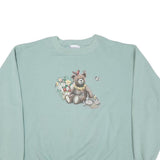 ENDLESS Mens Green Sweatshirt Crew Neck M Teddy Bear Graphic Cotton Blend