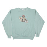 ENDLESS Mens Green Sweatshirt Crew Neck M Teddy Bear Graphic Cotton Blend