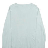 NAUTICA Mens Light Blue Plain Cotton Blend Jumper V-Neck Basic Knit L