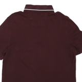 NAUTICA Mens Maroon Short Sleeve Plain M Cotton Blend Polo Shirt