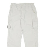 SWITCHER Mens Regular Fit White Polyester Blend Cargo Trousers W30 L29 Casual