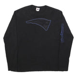 MAJESTIC Mens Black New England Patriots Long Sleeve Crew Neck T-Shirt XL