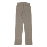 WRANGLER Womens Slim Fit Cotton Blend Beige Slim Leg Trousers W24 L31 Zip