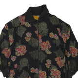 Womens Black Patterned Zip Jacket XL Polyester Blend Classic Casual Outerwear