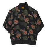 Womens Black Patterned Zip Jacket XL Polyester Blend Classic Casual Outerwear
