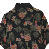 Womens Black Patterned Zip Jacket XL Polyester Blend Classic Casual Outerwear