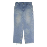CARHARTT Mens Relaxed Light Blue Denim Jeans W38 L34 Workwear Utility Zip