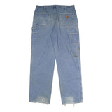 CARHARTT Mens Relaxed Light Blue Denim Jeans W38 L34 Workwear Utility Zip