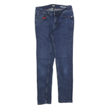 DKNY Mens Slim Blue Denim Skinny Fit Cotton Jeans W30 L30 Stylish Pockets Zip