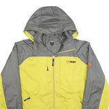 SHERPA Mens Yellow & Grey Outdoor Jacket L Polyester Blend Zip Hooded