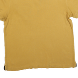 NAUTICA Mens Yellow & Navy Short Sleeve Plain L Cotton Blend Polo Shirt
