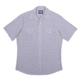 WRANGLER Mens Blue Check Shirt M Western Style Short Sleeve Cotton