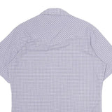 WRANGLER Mens Blue Check Shirt M Western Style Short Sleeve Cotton