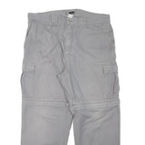 LETS GO Mens Cotton Blend Grey Relaxed Cargo Trousers W38 L30 Casual Workwear