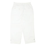 RELATIVITY Womens White Relaxed Fit Straight Leg Trousers W28 L24 Cotton Blend