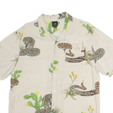 VANS Mens Beige Cotton Blend Casual Shirt XL Snake Print Summer Lightweight