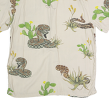 VANS Mens Beige Cotton Blend Casual Shirt XL Snake Print Summer Lightweight