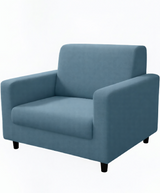 Anyseat 1-Seater Sofa Cover – Plain Grey Blue Style Slipcover for Living Room Chair Protection