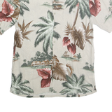 CROFT & BARROW Mens Beige Hawaiian Shirt M Rayon Tropical Print Casual Summer