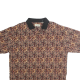 ST JOHNS BAY Mens Burgundy & Black Diamond Pattern Polo Shirt XL Cotton Collar