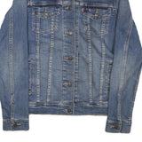 LEVI'S Womens Blue Denim Jacket S Cotton Blend Button Closure Classic Fit