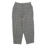 Womens Wool Regular Checked Trousers W26 L22 Zip Closure Classic Fit Tailored