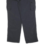 SWITCHER Mens Polyester Blend Black Relaxed Cargo Trousers W36 L30 Zip Pocket