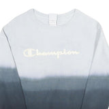 CHAMPION REVERSE WEAVE Womens Blue & Black Crew Neck S Ombre Fade Sweatshirt
