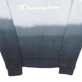 CHAMPION REVERSE WEAVE Womens Blue & Black Crew Neck S Ombre Fade Sweatshirt