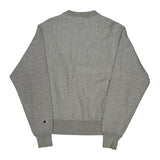 Vintage Reverse Weave Champion Spellout Sweatshirt - Small Grey Cotton