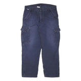 CARHARTT Mens Navy Relaxed Cargo Trousers W36 L29 Cotton Blend Workwear