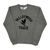 Made In USA Russell Athletic Valleywood Track Sweatshirt - Small Grey Cotton Blend