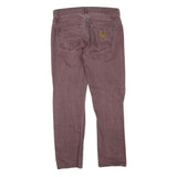 CARHARTT Womens Regular Fit Straight Leg Denim Burgundy W32 L30 Casual Cotton